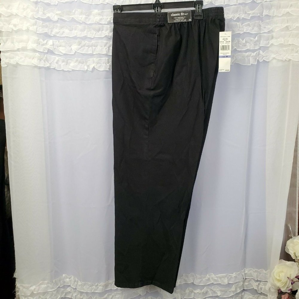 Alfred Dunner NWT 18 Black Classic Fit Comfort Wai